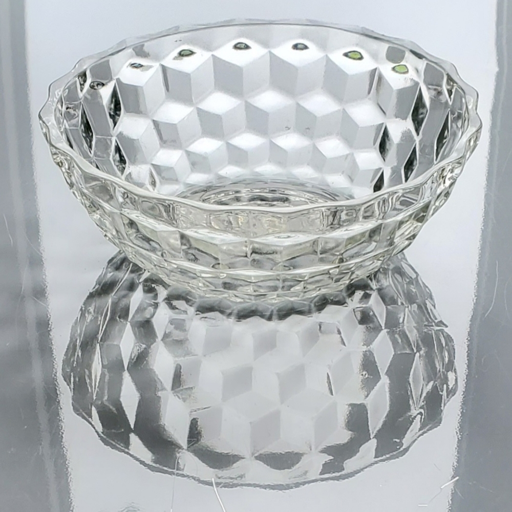 Vntg "Cube Clear" 6" Bowl by Jeannette